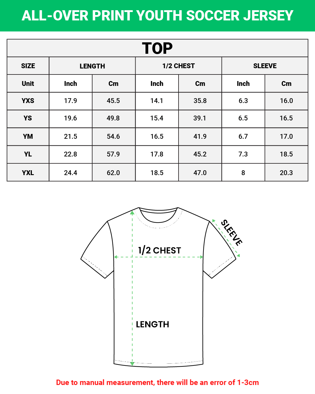 All-over Print Youth Soccer Jersey
