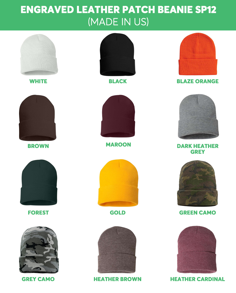 Leather Patch Beanie SP12 (Made in US) 